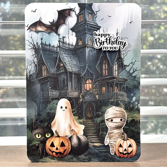 Handmade Halloween Birthday Greeting Card - Picture 1 of 1